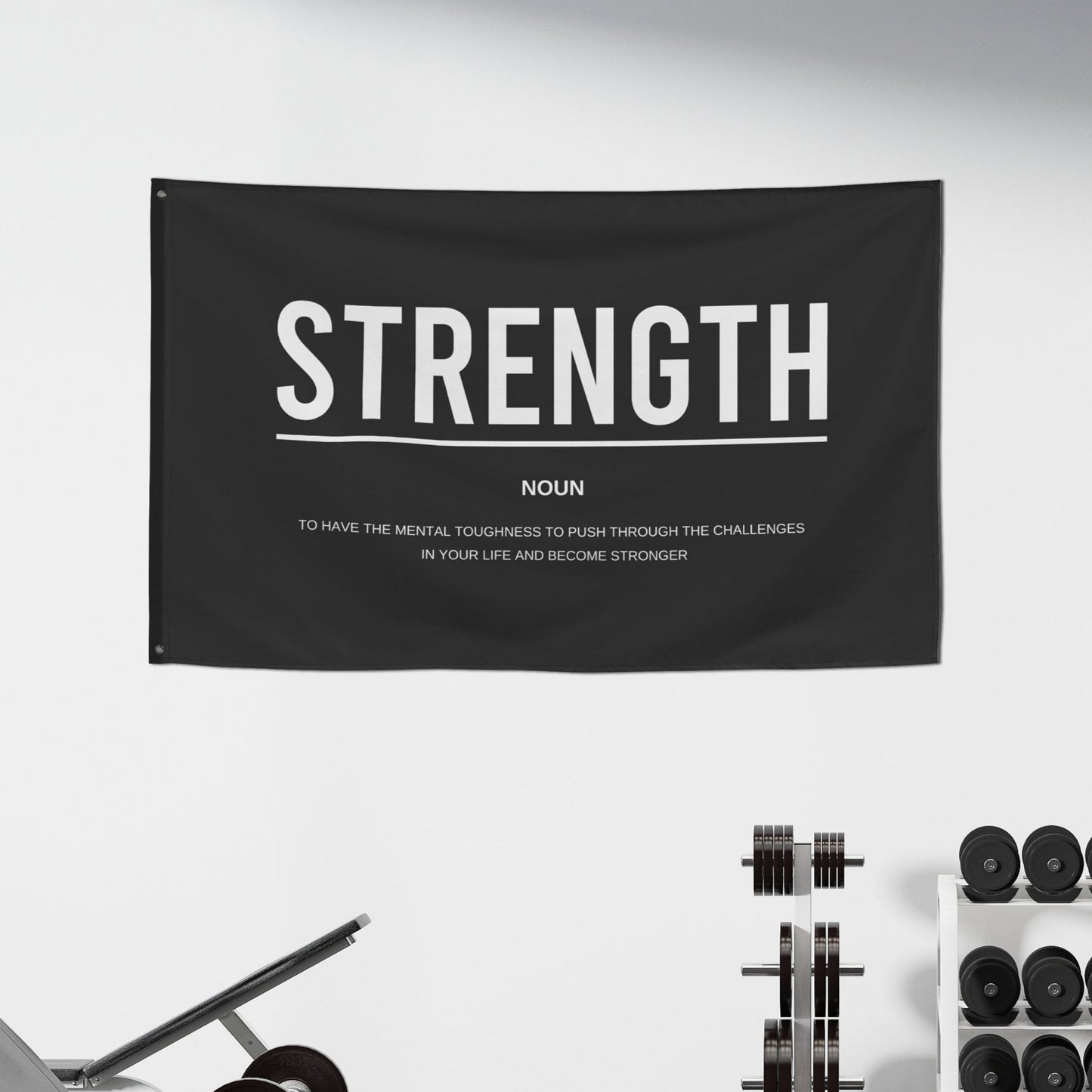 Strength Definition Wall Art Fabric Banner