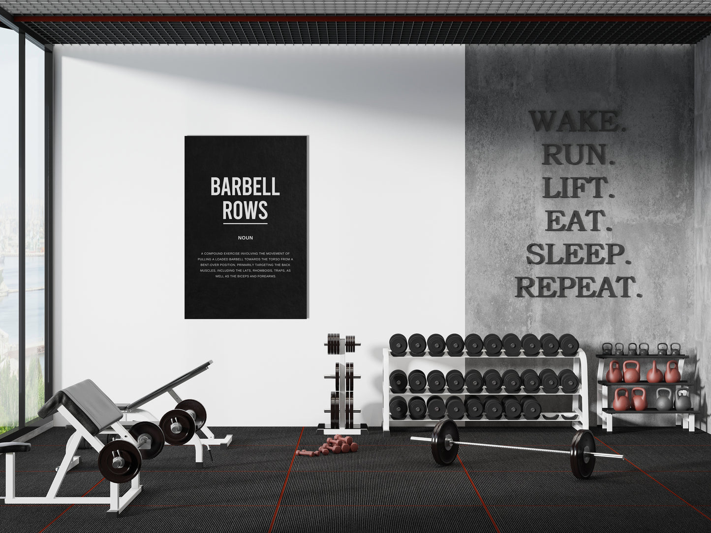 Barbell Rows Gym Definition Canvas