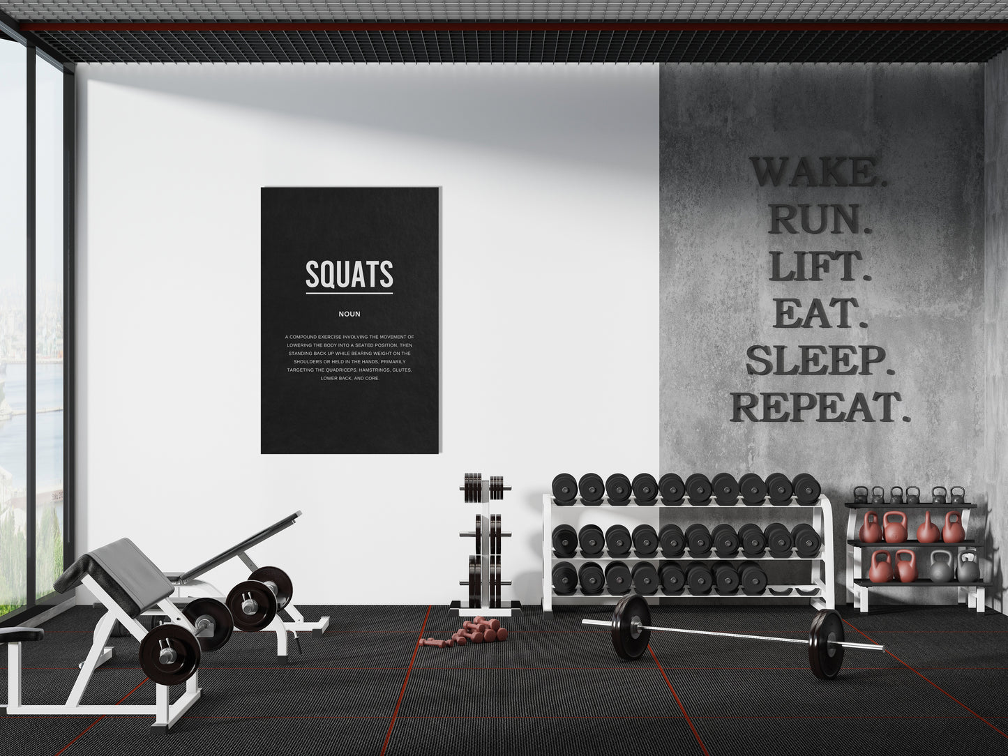 Squats Gym Definition Canvas