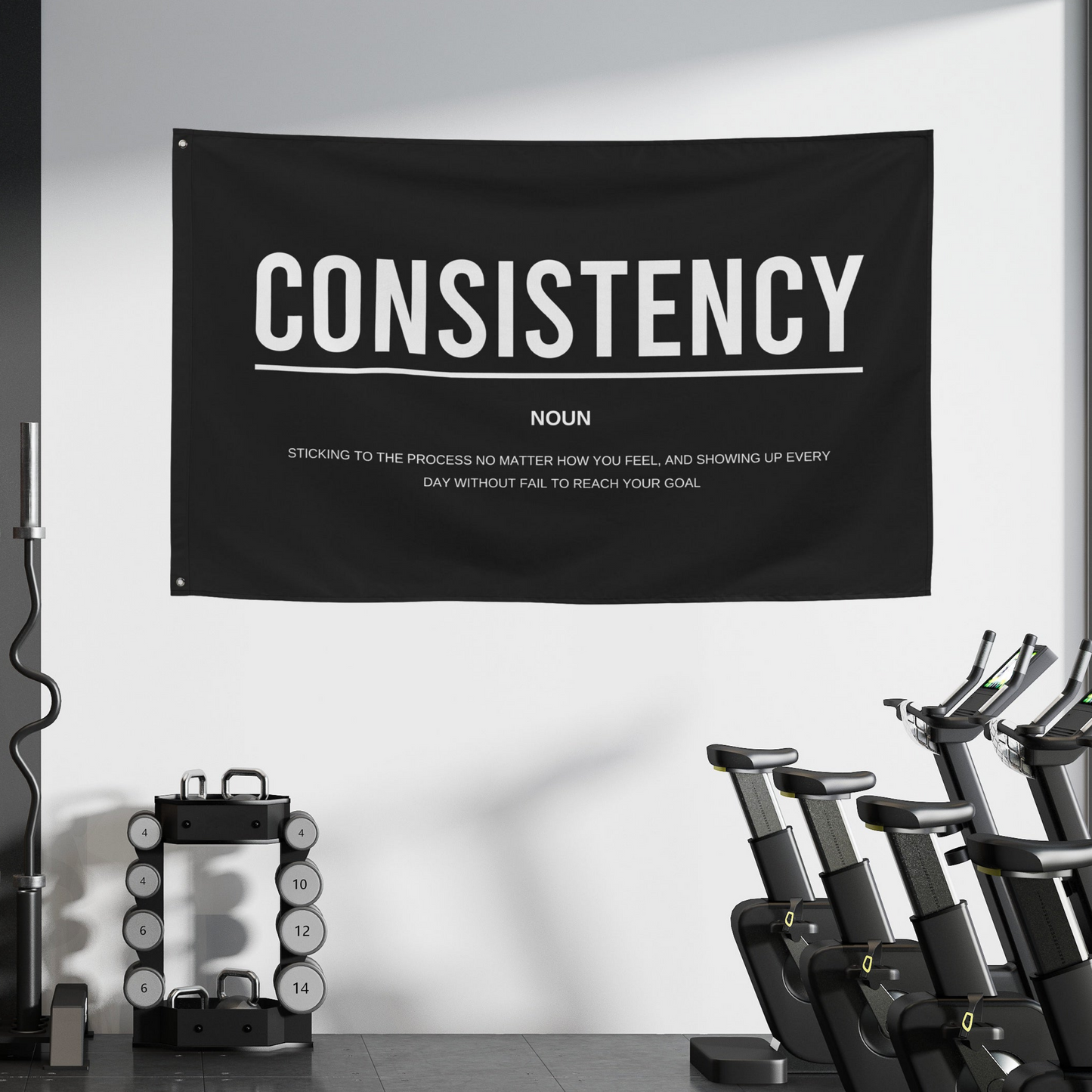 Consistency Gym Motivation Definition Banner Flag