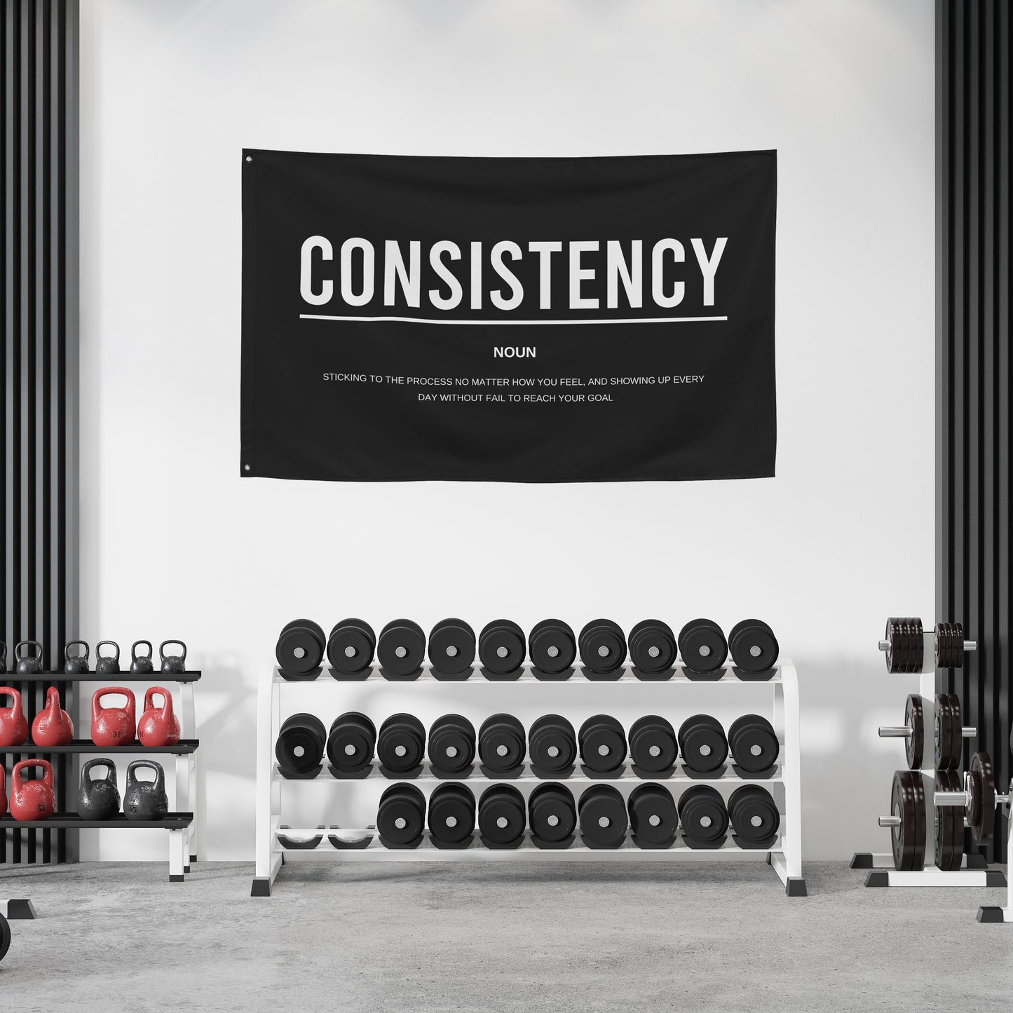 Consistency Gym Motivation Definition Banner Flag