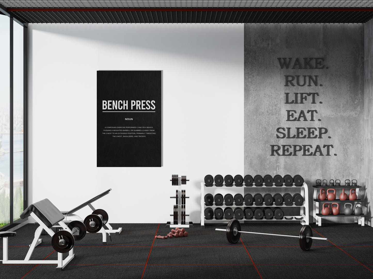 Bench Press Gym Definition Canvas