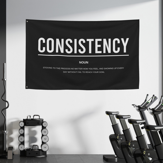 Consistency Gym Motivation Definition Banner Flag