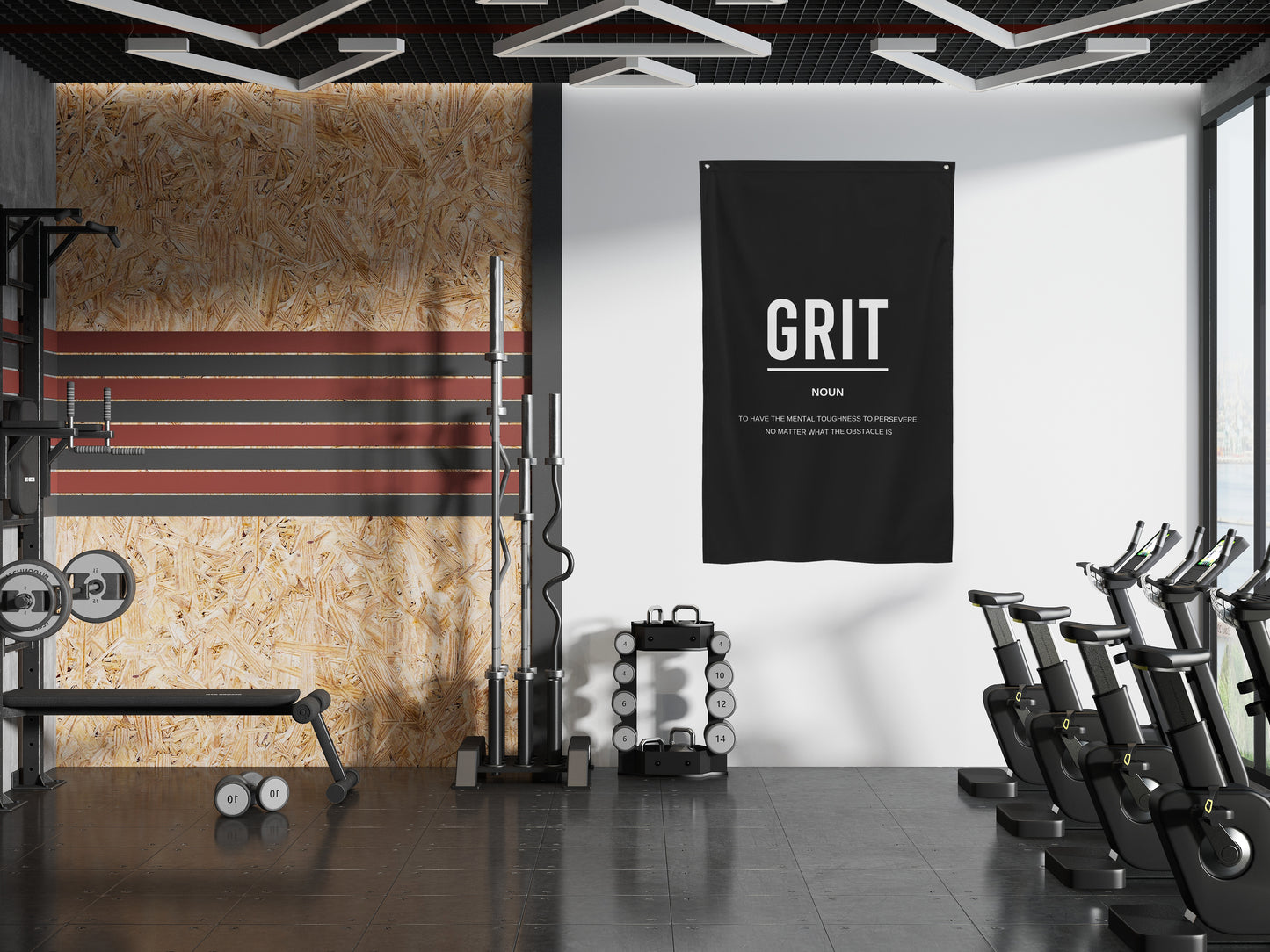Grit Definition Gym Wall Art Banner Flag