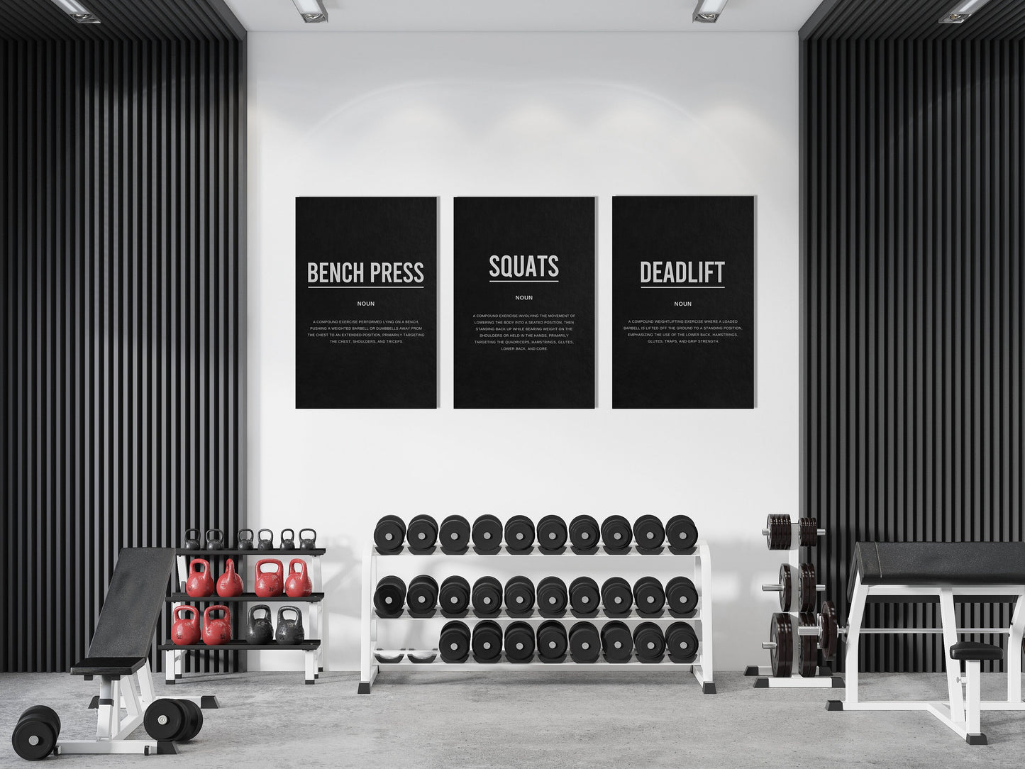 Bench Press, Squats, Deadlift Canvas Bundle