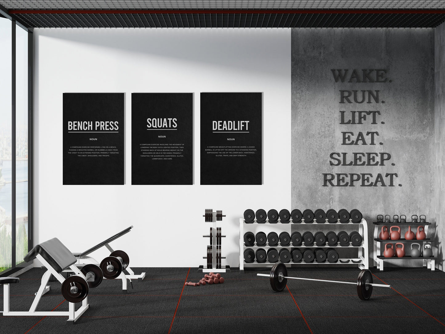 Bench Press, Squats, Deadlift Canvas Bundle