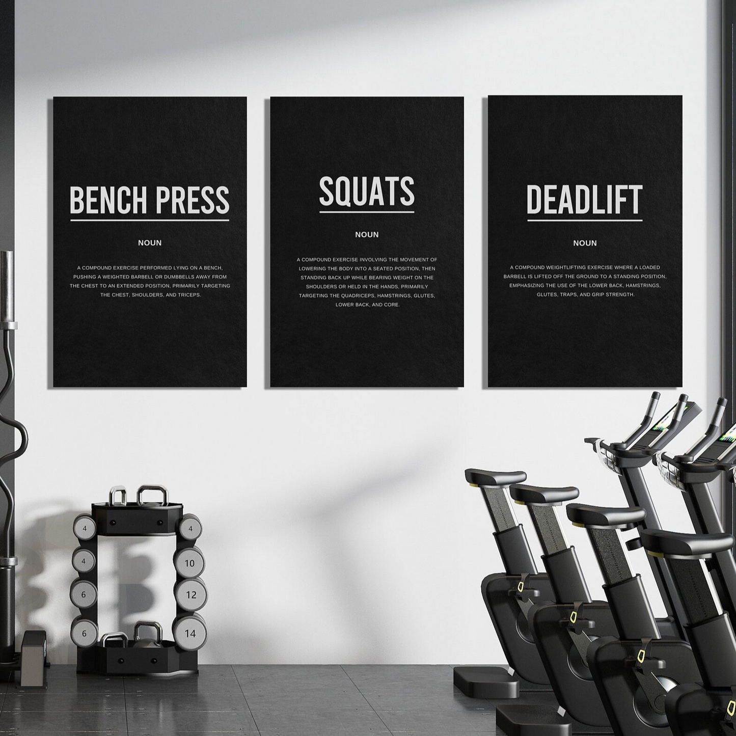 Bench Press, Squats, Deadlift Canvas Bundle