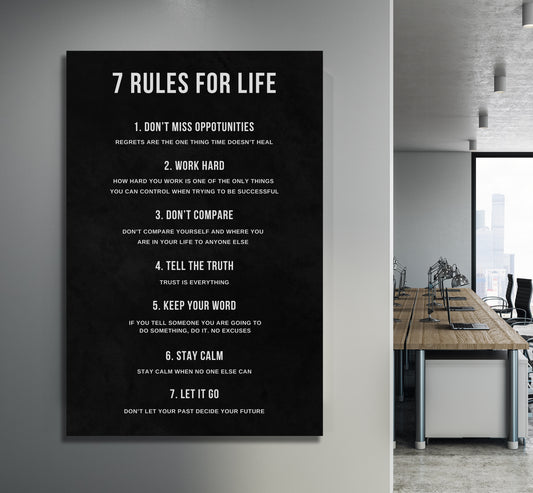 7 Rules For Life Canvas
